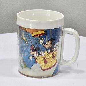 Vintage Walt Disney World Thermo Serv Mug Mickey Mouse Donald Duck Castle